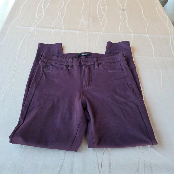 Liverpool Jeans Co Cropped Ankle Pants Leggings Women Size 8 Dark Maroon - Picture 6 of 6